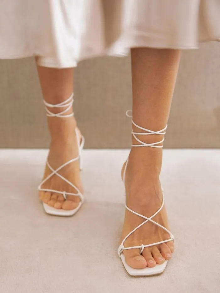 ALOHAS Sandals Women Bellini 8211 White Leather Sandals