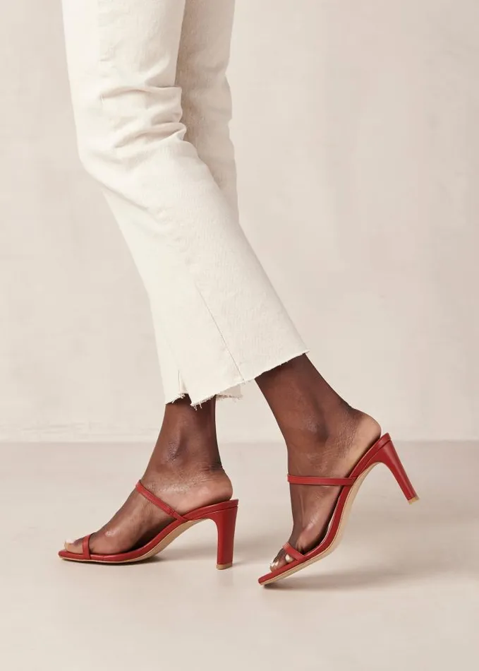 ALOHAS Sandals Women Cannes 8211 Red Leather Sandals