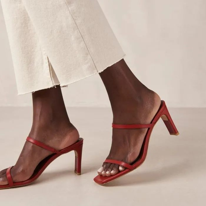 ALOHAS Sandals Women Cannes 8211 Red Leather Sandals
