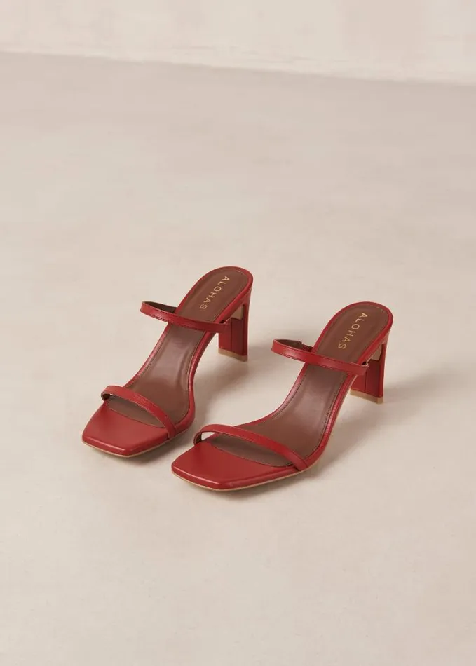 ALOHAS Sandals Women Cannes 8211 Red Leather Sandals