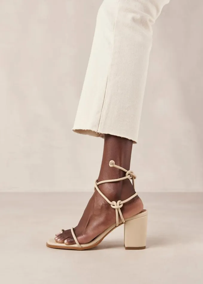 ALOHAS Sandals Women Grace Corn 8211 White Vegan Leather Sandals