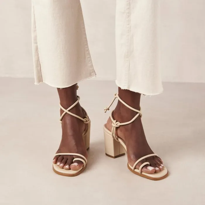 ALOHAS Sandals Women Grace Corn 8211 White Vegan Leather Sandals