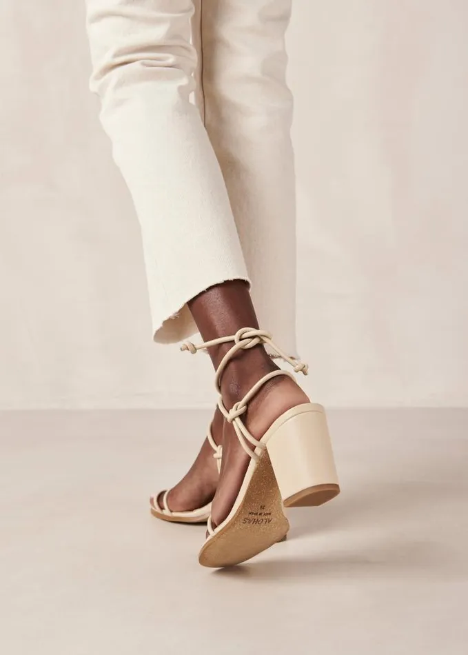 ALOHAS Sandals Women Grace Corn 8211 White Vegan Leather Sandals