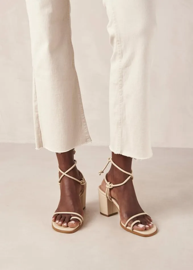 ALOHAS Sandals Women Grace Corn 8211 White Vegan Leather Sandals