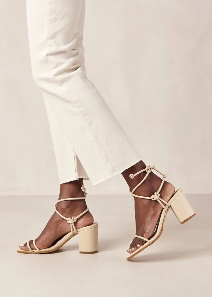 ALOHAS Sandals Women Grace Corn 8211 White Vegan Leather Sandals