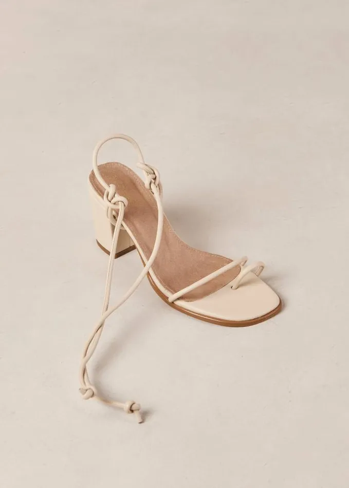 ALOHAS Sandals Women Grace Corn 8211 White Vegan Leather Sandals