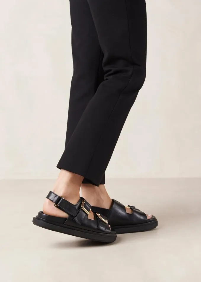 ALOHAS Sandals Women Harper 8211 Black Leather Sandals