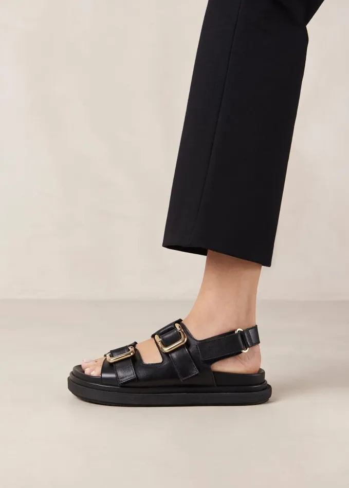 ALOHAS Sandals Women Harper 8211 Black Leather Sandals