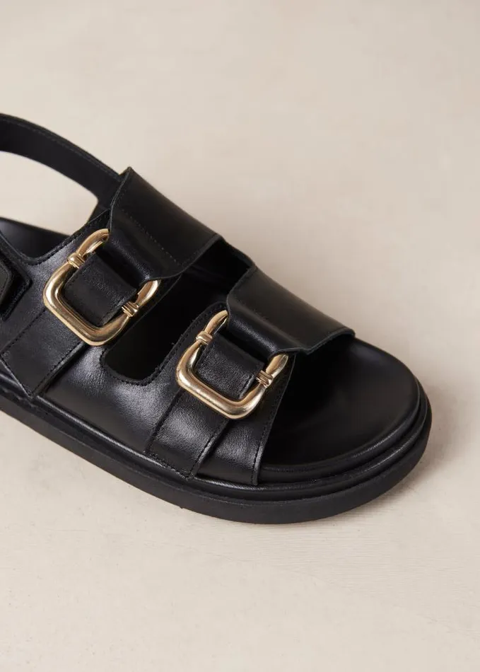 ALOHAS Sandals Women Harper 8211 Black Leather Sandals