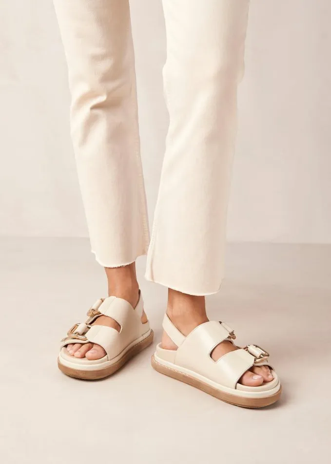 ALOHAS Sandals Women Harper 8211 White Leather Sandals