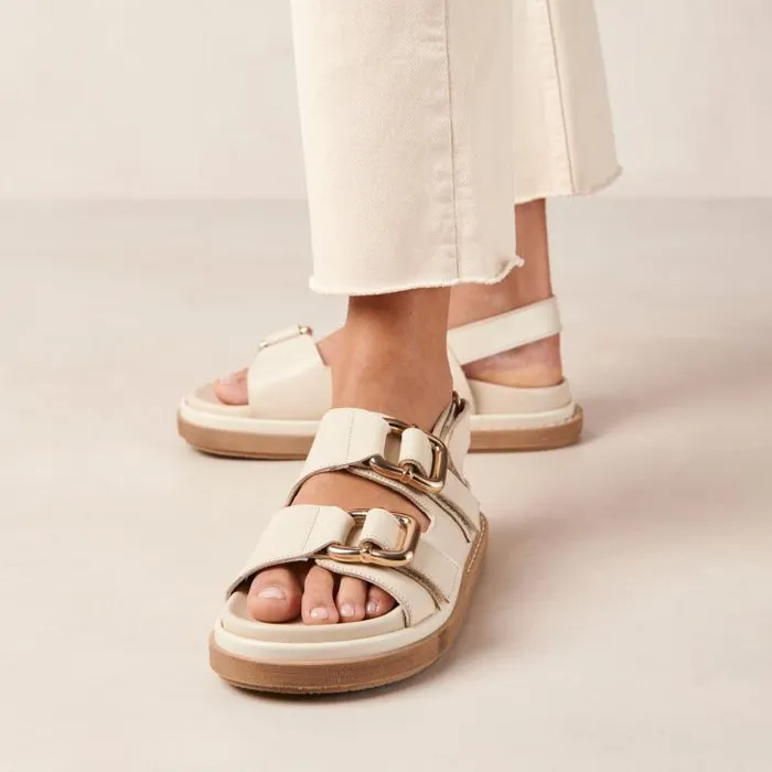 ALOHAS Sandals Women Harper 8211 White Leather Sandals