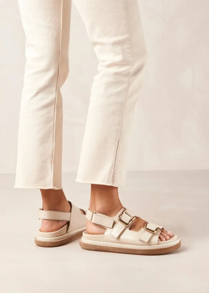ALOHAS Sandals Women Harper 8211 White Leather Sandals