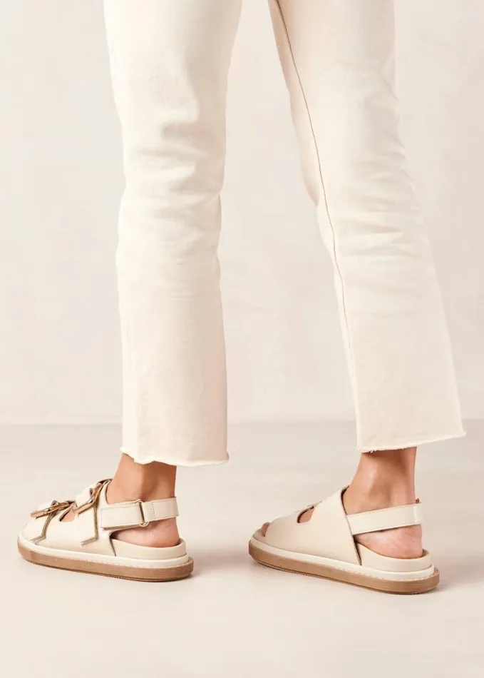 ALOHAS Sandals Women Harper 8211 White Leather Sandals