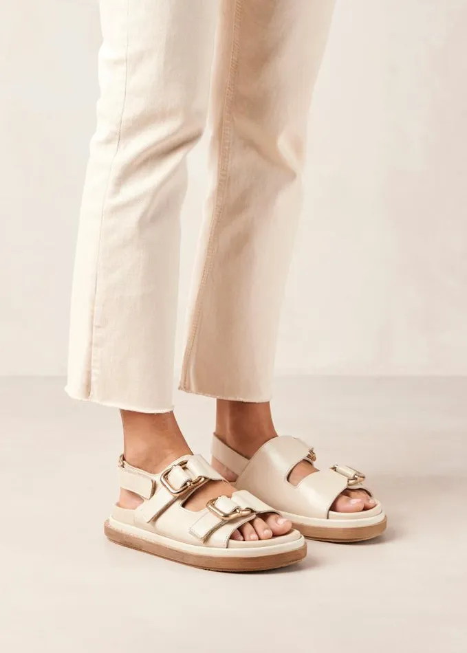 ALOHAS Sandals Women Harper 8211 White Leather Sandals