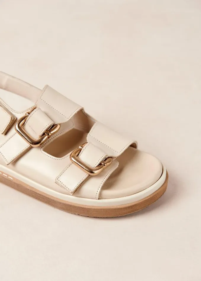 ALOHAS Sandals Women Harper 8211 White Leather Sandals