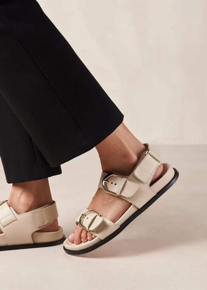 ALOHAS Sandals Women Leone Alli 8211 Cream DoubleStrap Sandals
