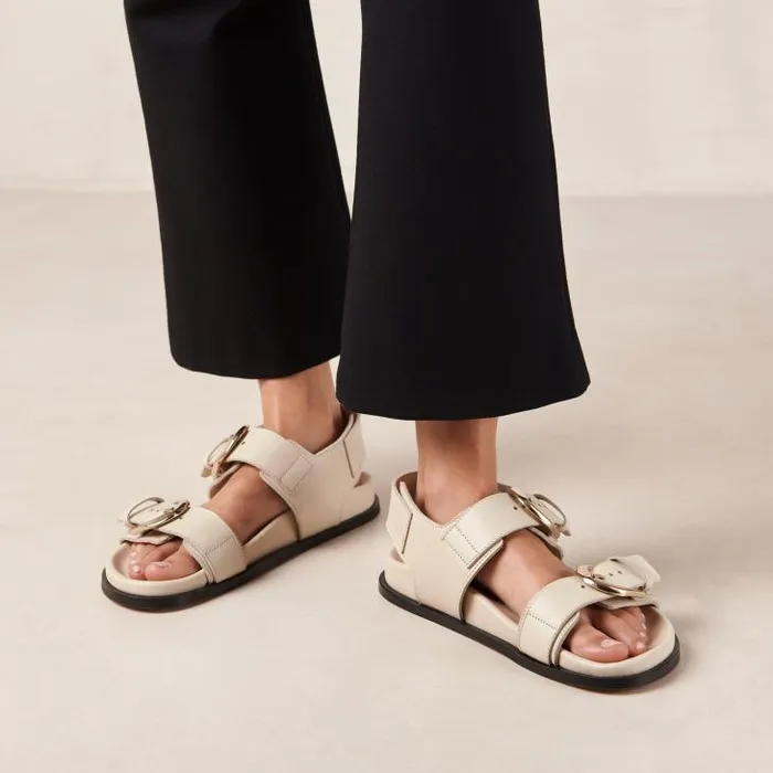 ALOHAS Sandals Women Leone Alli 8211 Cream DoubleStrap Sandals