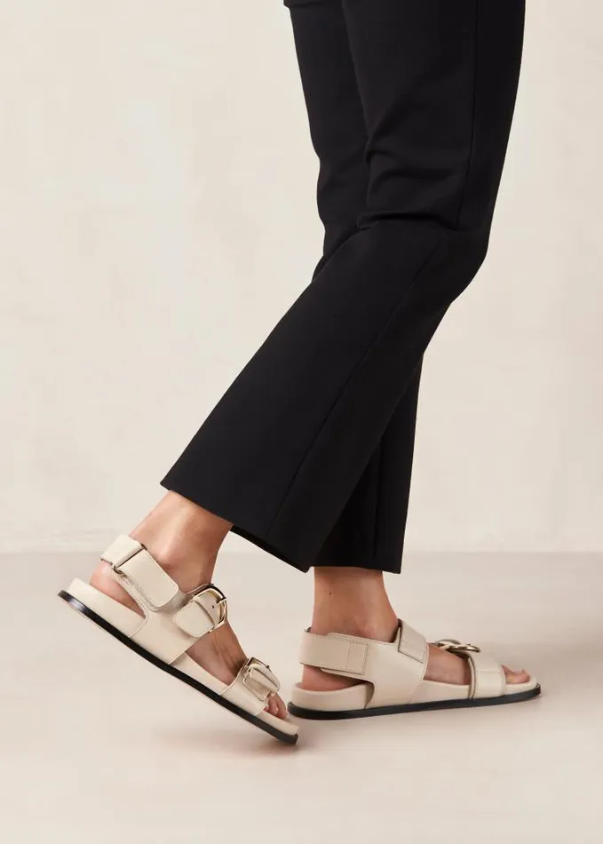 ALOHAS Sandals Women Leone Alli 8211 Cream DoubleStrap Sandals