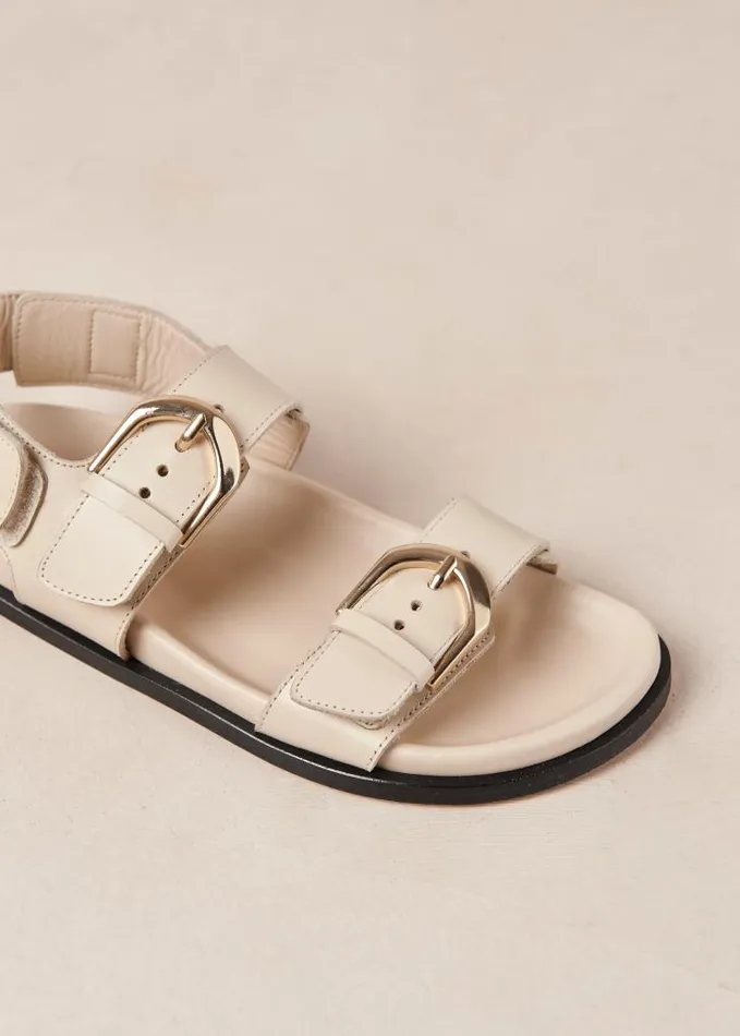 ALOHAS Sandals Women Leone Alli 8211 Cream DoubleStrap Sandals