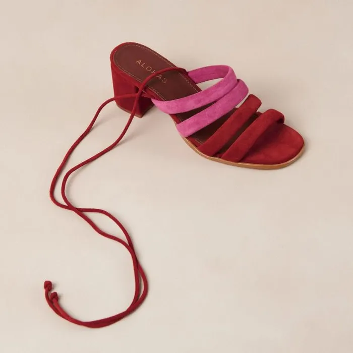 ALOHAS Sandals Women Letizia 8211 Multicolor Suede LaceUp Sandals