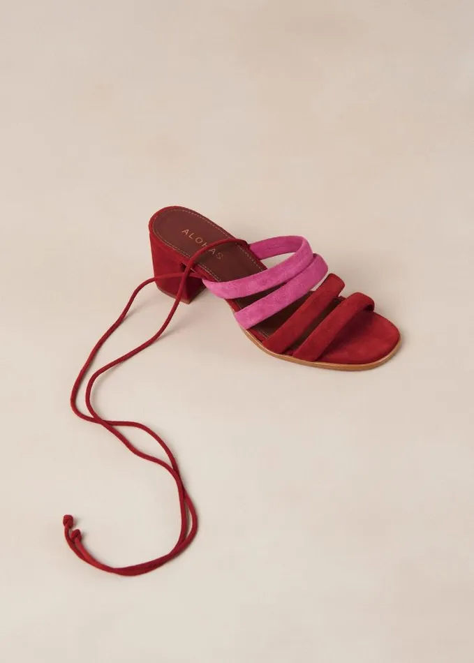 ALOHAS Sandals Women Letizia 8211 Multicolor Suede LaceUp Sandals