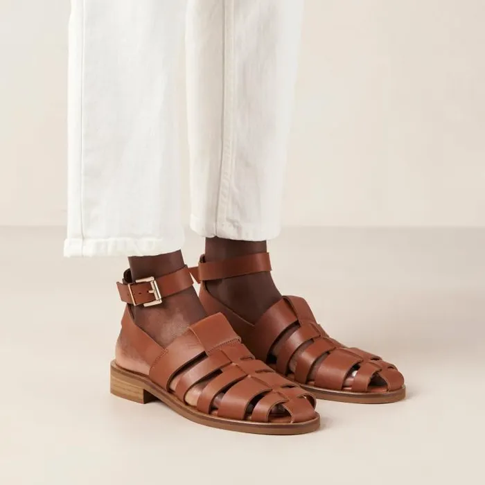 ALOHAS Sandals Women Perry 8211 Brown Leather Sandals