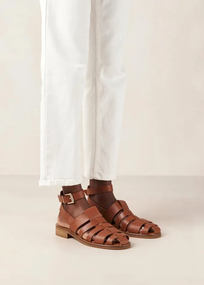 ALOHAS Sandals Women Perry 8211 Brown Leather Sandals