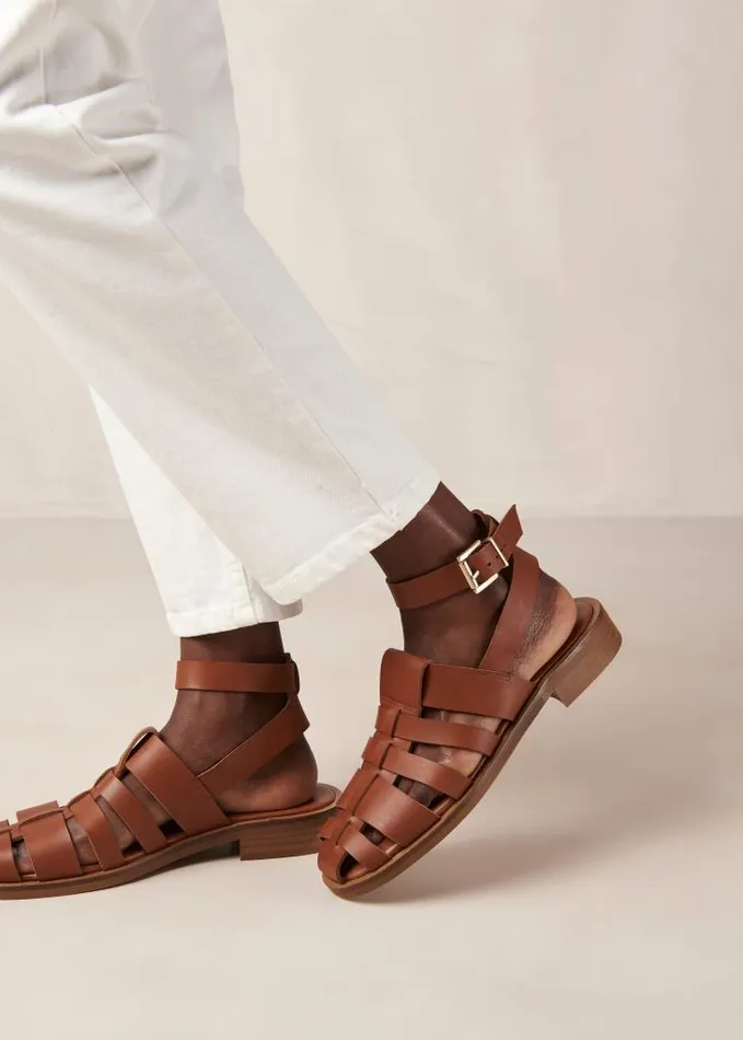 ALOHAS Sandals Women Perry 8211 Brown Leather Sandals