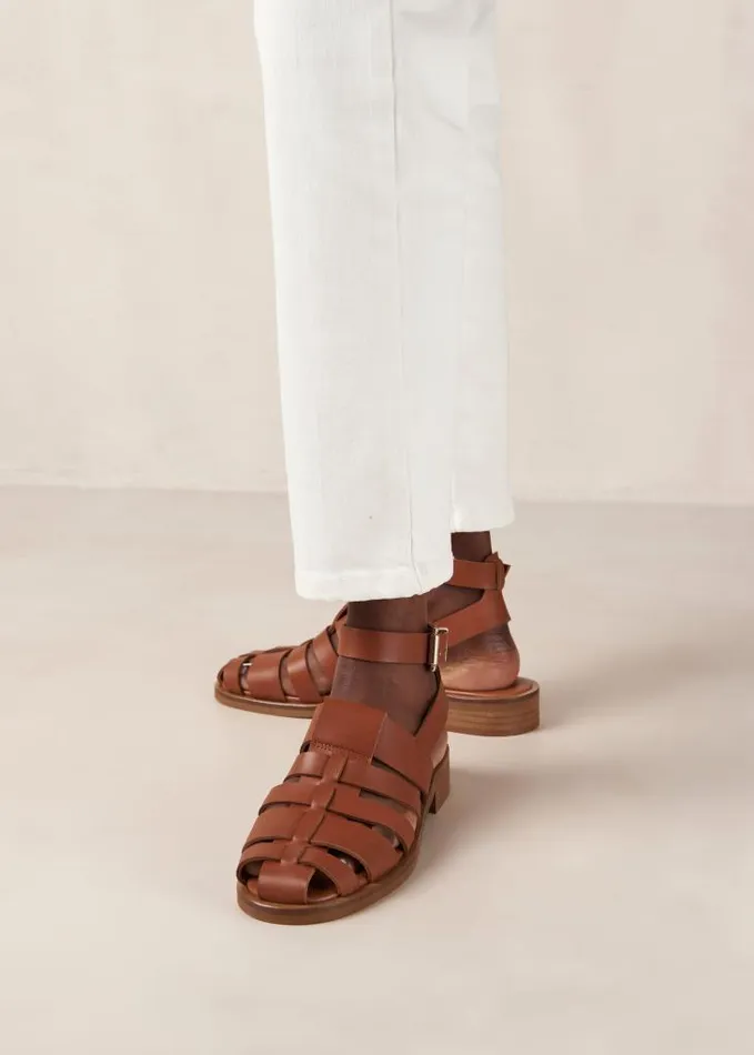 ALOHAS Sandals Women Perry 8211 Brown Leather Sandals