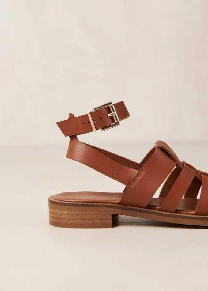 ALOHAS Sandals Women Perry 8211 Brown Leather Sandals
