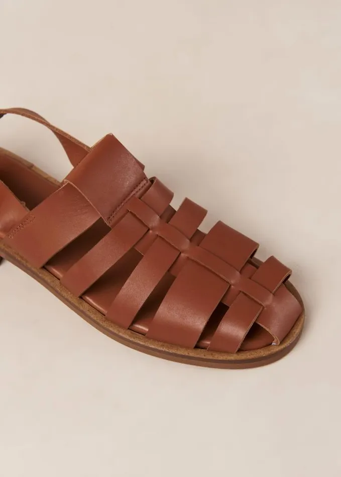 ALOHAS Sandals Women Perry 8211 Brown Leather Sandals