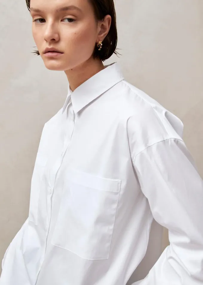 ALOHAS Shirts Women Domenica 8211 White Cotton Shirt