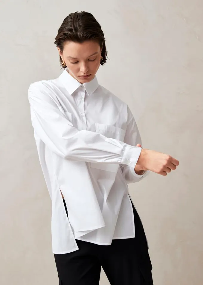 ALOHAS Shirts Women Domenica 8211 White Cotton Shirt