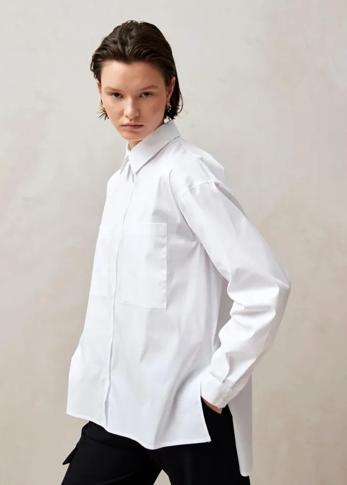 ALOHAS Shirts Women Domenica 8211 White Cotton Shirt