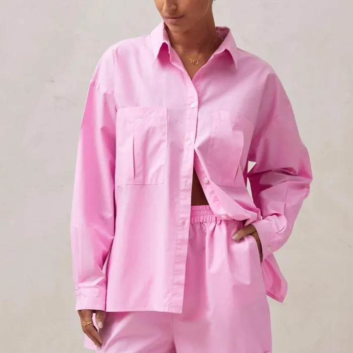 ALOHAS Shirts Women Domi 8211 Pink Cotton Shirt