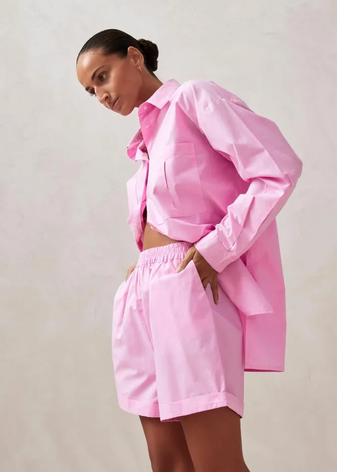 ALOHAS Shirts Women Domi 8211 Pink Cotton Shirt