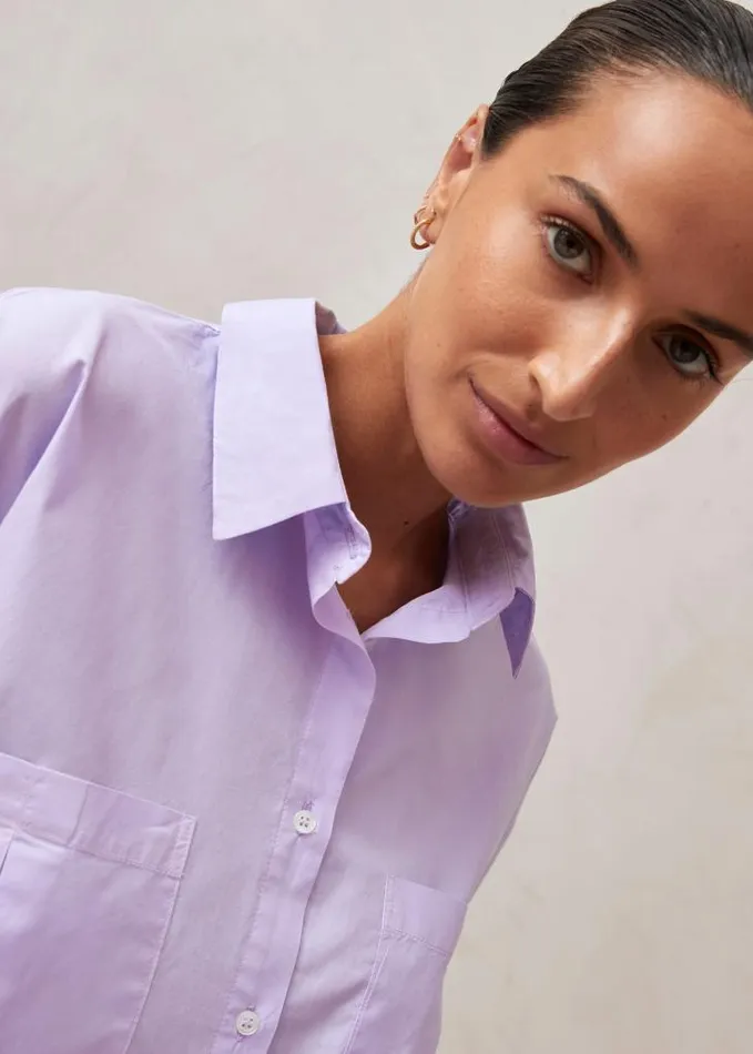 ALOHAS Shirts Women Domi 8211 Purple Cotton Shirt