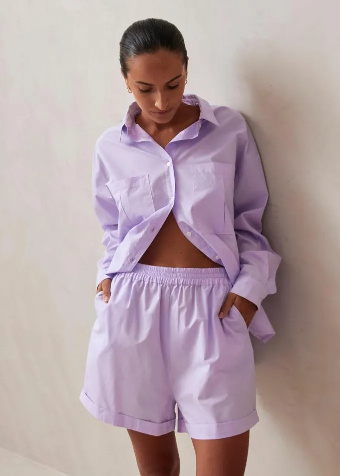 ALOHAS Shorts Women Mae 8211 Purple Cotton Shorts