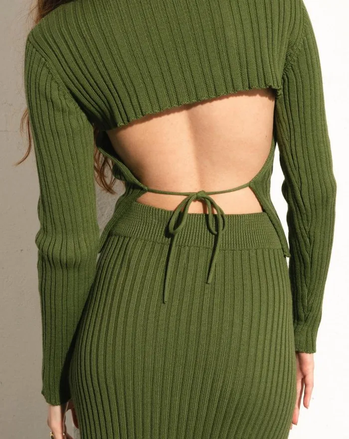 ALOHAS Skirts Women Wise 8211 Green Knit Skirt