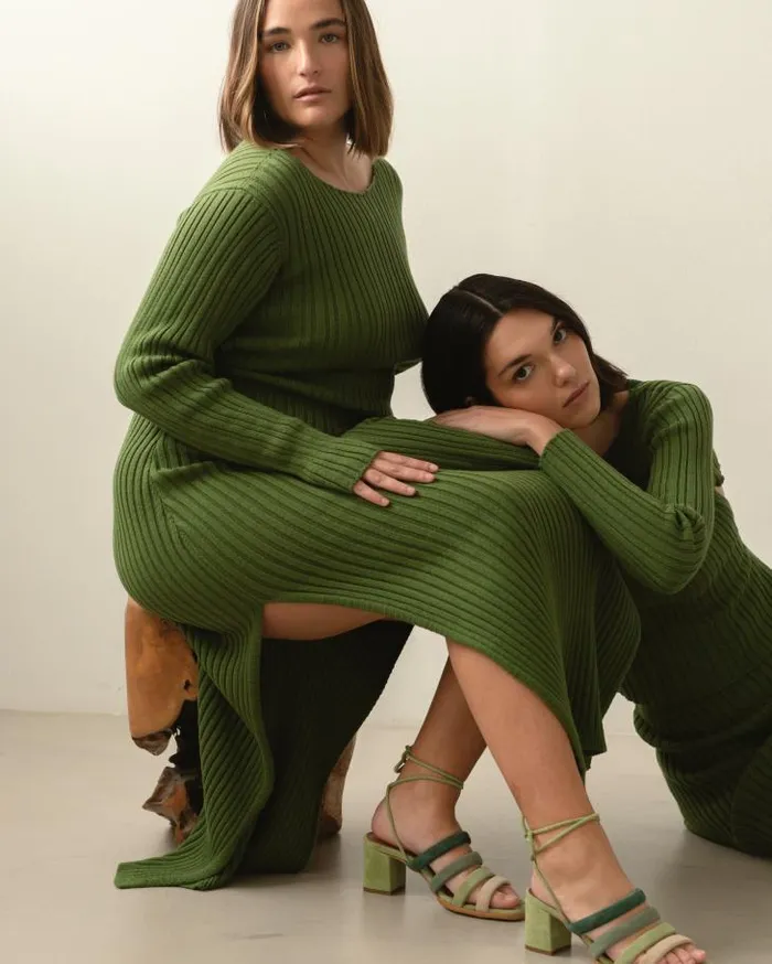 ALOHAS Skirts Women Wise 8211 Green Knit Skirt