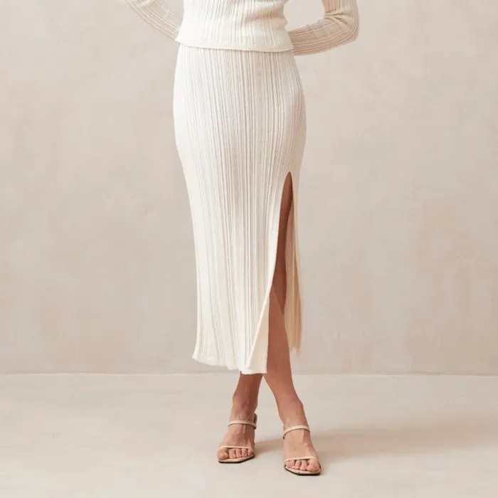 ALOHAS Skirts Women Zoe 8211 White Knit Skirt