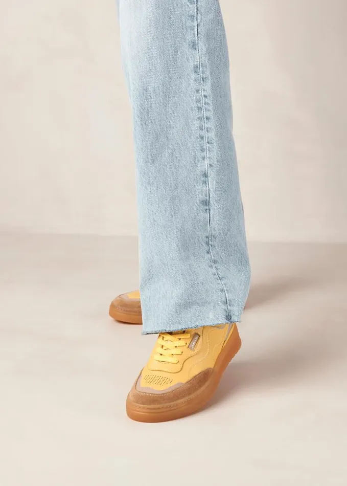 ALOHAS Sneakers Women TB87 8211 Yellow And Grey Leather Sneakers