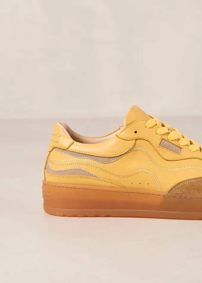 ALOHAS Sneakers Women TB87 8211 Yellow And Grey Leather Sneakers