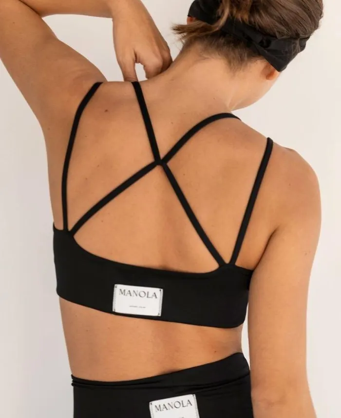 ALOHAS Sportswear Women Crossed Back 8211 Black Top