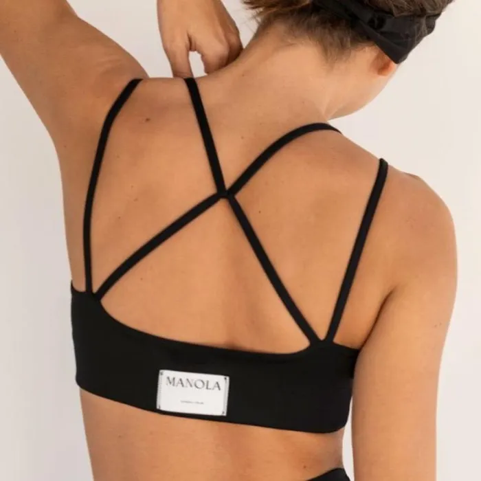 ALOHAS Sportswear Women Crossed Back 8211 Black Top ALOHAS Sportswear Women Crossed Back 8211 Black Top