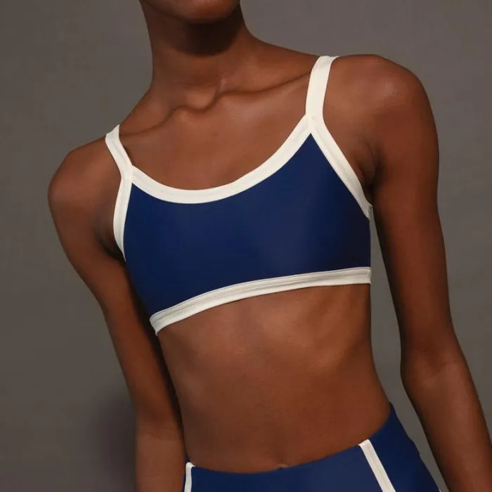 ALOHAS Sportswear Women Top Ribet 8211 Blue Sports Top