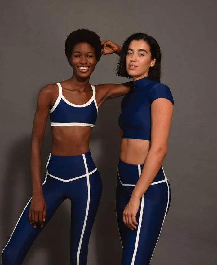 ALOHAS Sportswear Women Top Ribet 8211 Blue Sports Top