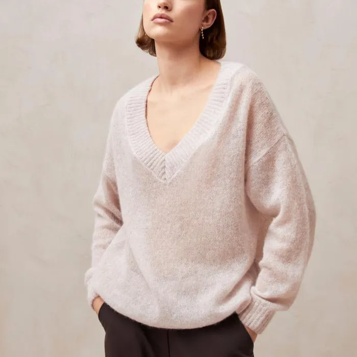 ALOHAS Sweaters and Cardigans Women Pomeda 8211 Pink Mohair Sweater