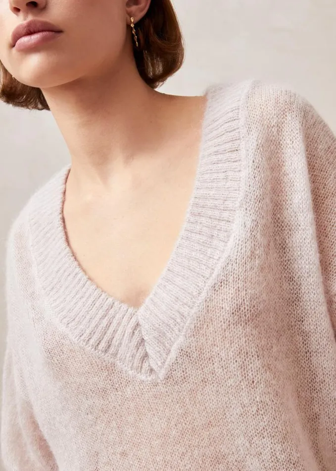 ALOHAS Sweaters and Cardigans Women Pomeda 8211 Pink Mohair Sweater