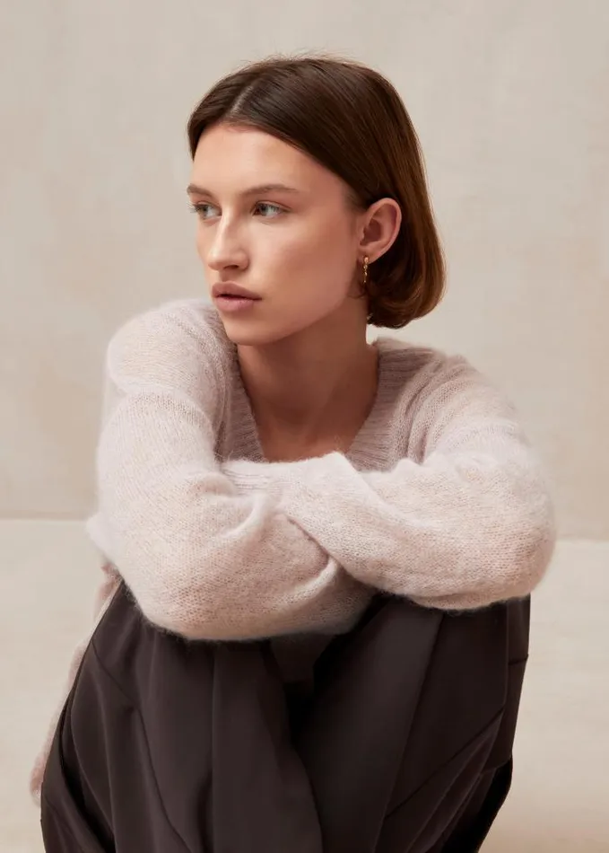 ALOHAS Sweaters and Cardigans Women Pomeda 8211 Pink Mohair Sweater